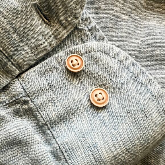 Joseph Abboud Men's Large 100 Linen Longsleeve Button Up Shirt Light Blue - Picture 3 of 11